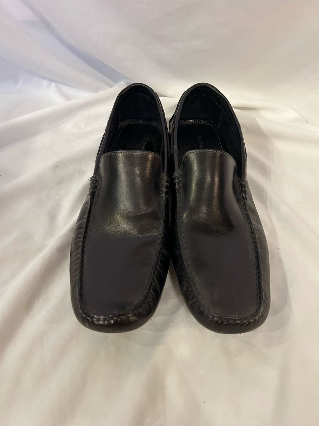 To Boot New York Men’s Black Leather Slip On Driving Loafer Sz 10 Black